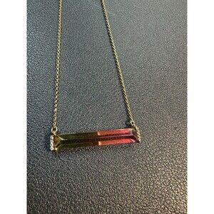 New Kate Spade  GEO GEM Gold Tone Pace & Ombré pendant Necklace 16 Inch Extender
